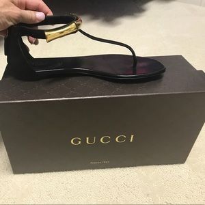 Gucci Bamboo Kid Scamosciato Nero sandals